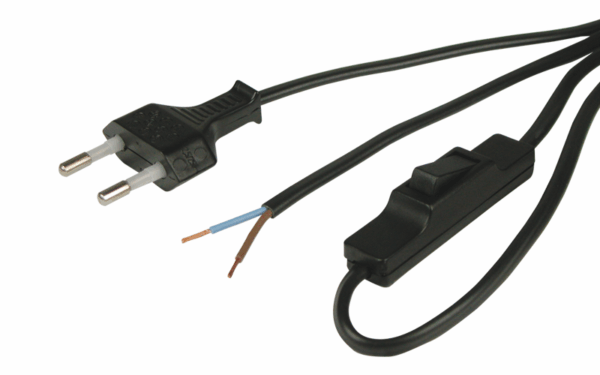 Cavo Alimentaz. Abat-Jour - Sp. 2 Poli e Interrutt. 1,5m Nero  Blister – in Blister - immagine 1
